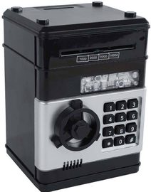 Trezor černý s odemykáním na kód set s penězi na baterie Světlo Zvuk