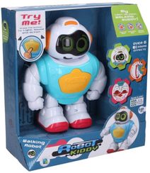 Baby robot Kiddy chodící s efekty na baterie Světlo Zvuk plast