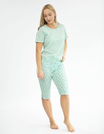 GINA dámské pyžamo ¾ dámské, 3/4 kalhoty, šité, s potiskem Pyžama 2022 19140P