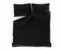 Saténové povlečení s proužkem 140x200, 70x90cm ČERNÉ