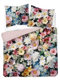 Francouzské povlečení 3D Letní květy krémová micro Polyester - mikrovlákno, 220/200, 2x70/80 cm