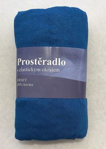 Prostěradlo Jersey Modrá Bavlna, 90/200 cm