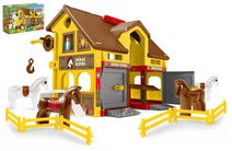 Play House - Ranč s koňmi plast + kůň 4ks v krabici 59x39x15cm