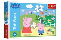 Puzzle Prasátko Peppa/Peppa Pig Zábava s přáteli 33x22cm 60 dílků v krabičce 21x14x4cm