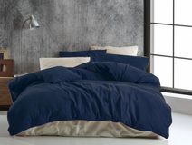 Francouzské mušelínové povlečení 220x200, 70x90cm tmavě modré