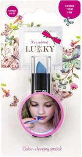 LUKKY Rtěnka dětská měnící barvu Modrá - Růžová na kartě