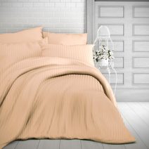 Hotelové povlečení atlas grádl 22mm proužek 140x200, 70x90cm meruňkové