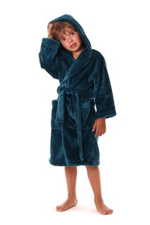 Dětský župan s kapucí Siena petrolejový