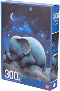 Puzzle spící slůně 25x38cm 300 dílků skládačka v krabici