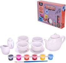 Čajový servis dětský kreativní set s barvičkami malování na porcelán