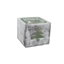 Dekorační svícen stromeček D7993 - 9.5x9.5x8cm