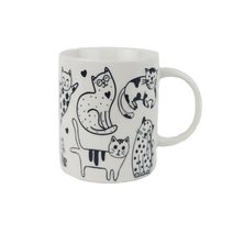 Porcelánový hrnek kočky X8698 - 360ml; 345 g; D80xH95xBD78mm