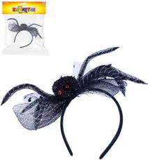 KARNEVAL Čelenka pavouk s mašlí Halloween dekorace