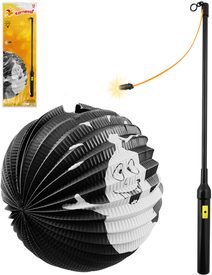 Lampion Halloween koule Duch 25cm na žárovku s hůlkou na baterie Světlo