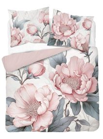 Francouzské povlečení 3D Pivoňky růžové micro Polyester - mikrovlákno, 220/200, 2x70/80 cm