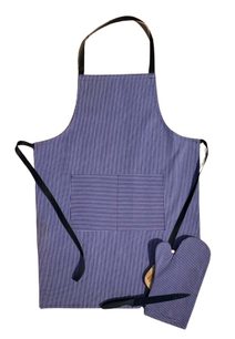 Grilovací set zástěra a chňapka denim