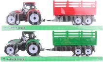 Traktor zemědělský set s vlečkou 38cm 2 barvy plast blister