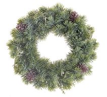 Umělý jehličnatý věnec se šiškami 36 cm