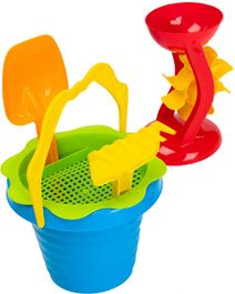 PL Sada na písek kyblík vlnka set s mlýnkem a nástroji 5ks různé barvy