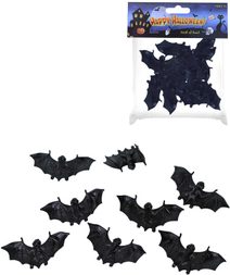 Zvířátko gumové dekorace netopýři 10cm set 8ks Halloween v sáčku