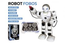 Robot RC FOBOS plast interaktivní chodící 40cm česky mluvící na baterie s USB