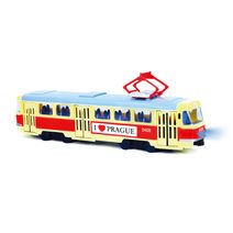 Tramvaj, která hlásí zastávky česky, 28 cm PRAGUE