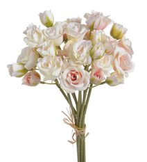 Kytice mini růžiček 9 ks - růžová/krémová