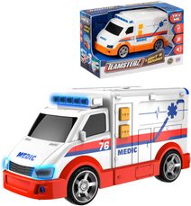 Teamsterz autíčko sanitka bílá ambulance 15cm na baterie Světlo Zvuk v krabici