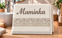 Froté ručník orchidea s výšivkou MAMINKA Žlutá 76/004