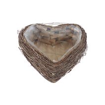 Proutěné srdce s plastem k osázení P2498/A - 45 x 45 x H.12cm