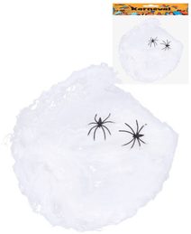KARNEVAL Dekorace set pavučina se 2 pavouky Halloween v sáčku