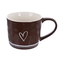 Hrnek porcelánový SRDCE 0,4 l hnědá O0644-18