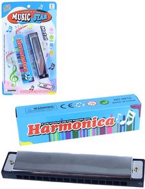 Harmonika foukací kovová 13cm set s papírovou krabičkou *HUDEBNÍ NÁSTROJE*