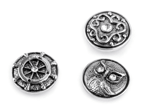 Zacvakávací ozdoba Ø20 mm s broušeným kamínkem