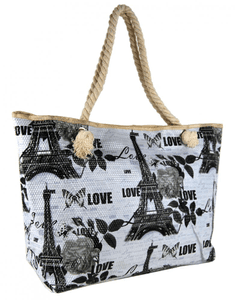 Černo-bílá lehká plážová taška na rameno H5 Černo-bílá lehká plážová taška na rameno H5