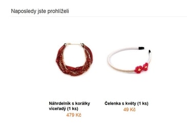 Aktualizace eshopu: "Naposledy zhlédnuté zboží"
