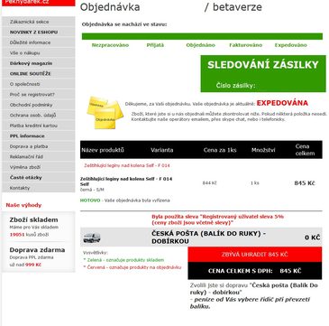 Co Vám uvidíte v online stavu objednávky?