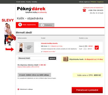 Máme nový nákupní košík - originál průchodnější