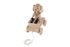 Pes s xylofonem přírodní dřevo tahací 19cm