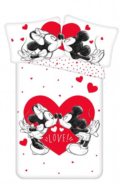 Povlečení Mickey and Minnie Love 05 140x200, 70x90 cm