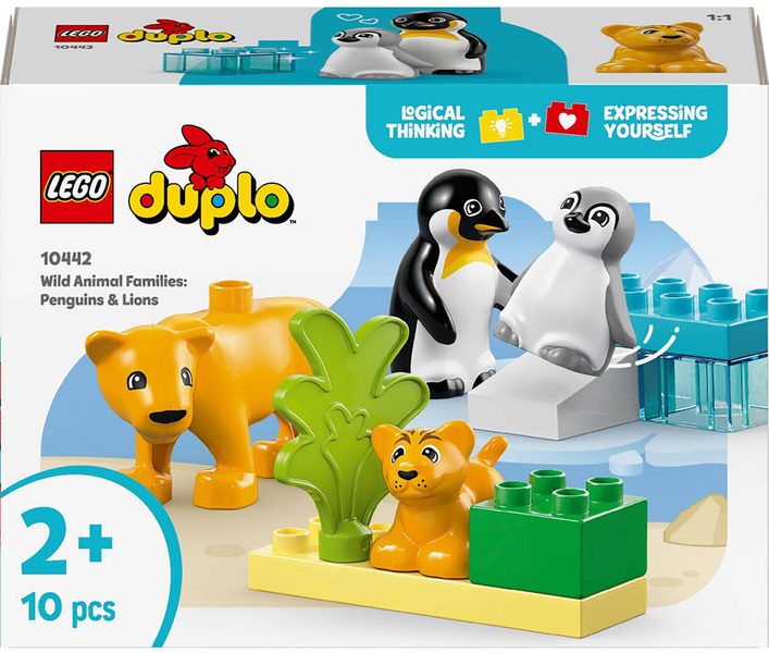 LEGO DUPLO Rodinky divokých zvířat: Tučňáci a lvi 10442 STAVEBNICE