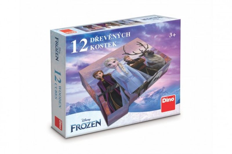 Kostky kubus Ledové království/Frozen dřevo 12ks