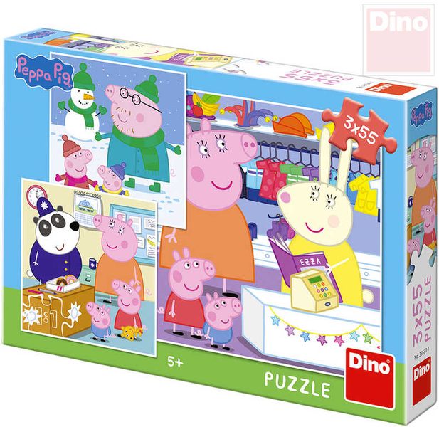 Puzzle 3x55 dílků Peppa Pig Veselé odpoledne 18x18cm skládačka 3v1