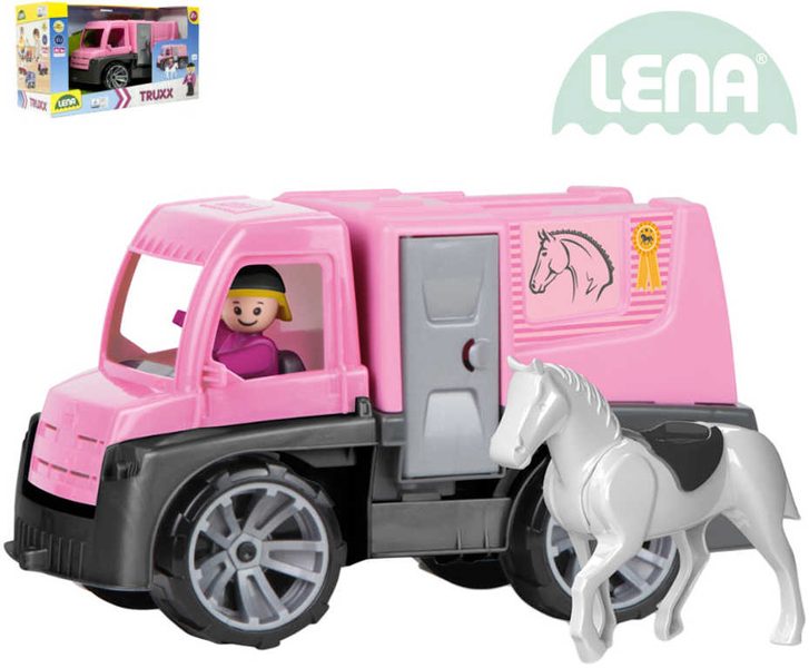 Truxx Auto růžové přeprava koní set se 2 figurkami v krabici