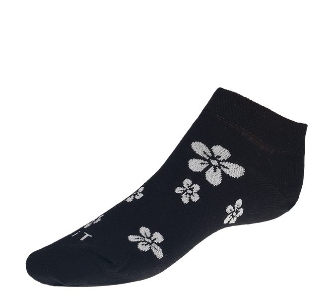 Ponožky nízké Kytka bílá - 35-38 černá