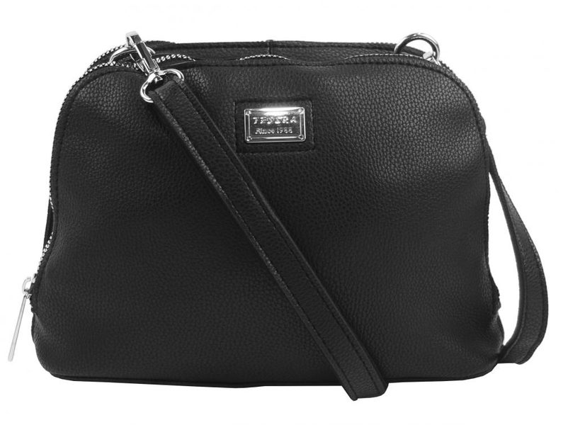 Černá měkká crossbody dámská kabelka se dvěma oddíly 5623-TS