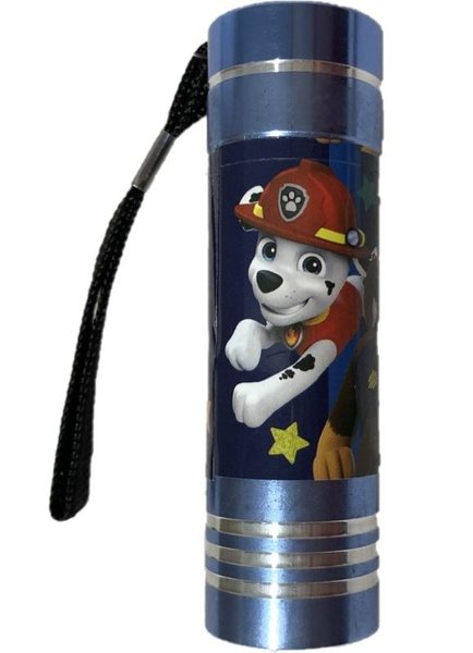 Dětská hliníková LED baterka Paw Patrol modrá Hliník, Plast, 9x2,5 cm