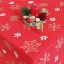 Vánoční ubrus Sněhová vločka červená 120x140 cm