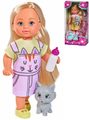 SIMBA Panenka Evička Kitty set s kočičkou a lahvičkou 2 druhy
