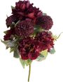 Kytice mix s velkými květy - tmavě červená